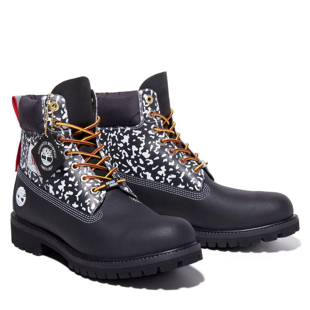 Bocanci 6-Inch Timberland Barbati Negrii/Albi - Desus & Mero X Waterproof - Romania - AFPTZM867